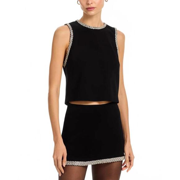 ALICE + OLIVIA Tops - NEW ALICE + OLIVIA amal embell boxy tank top in black/heather grey
